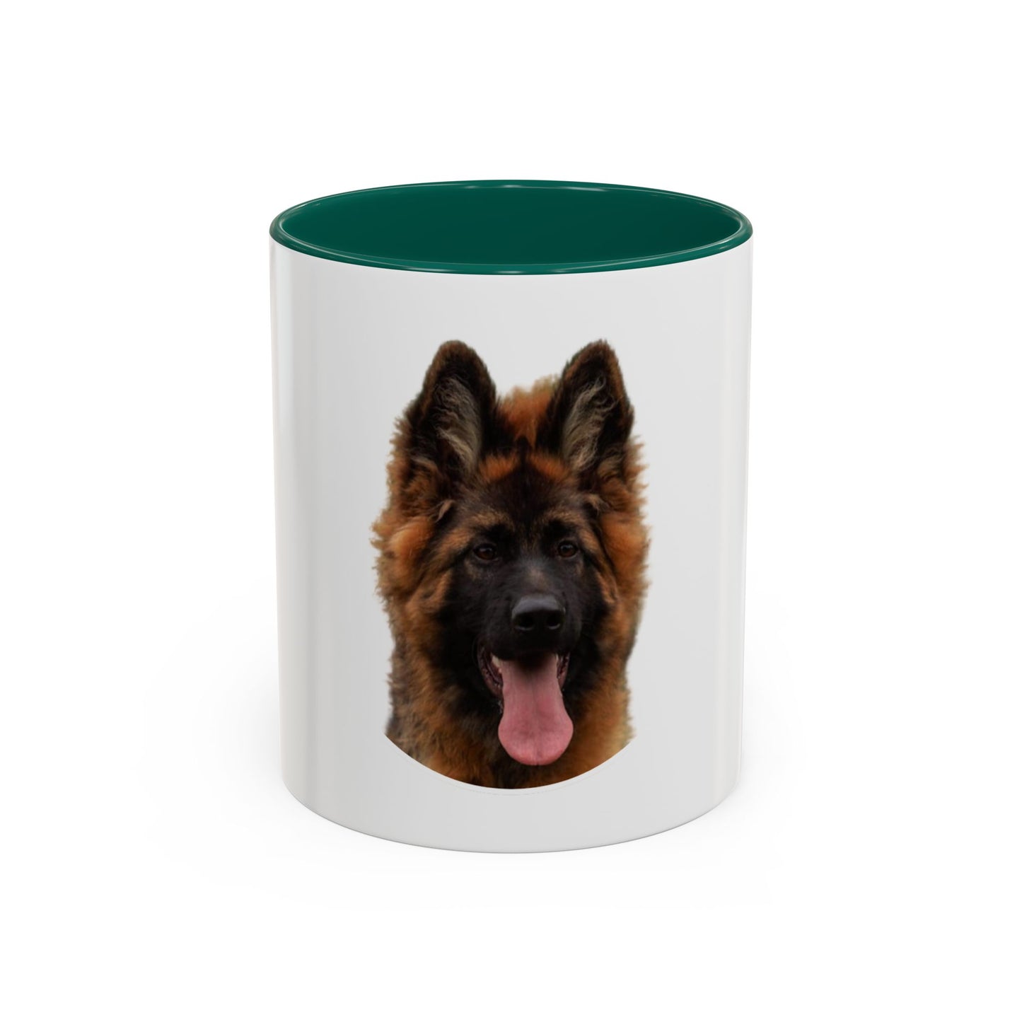 Dog Lover Mug With a Beautiful Long Coat German Shepherd Puppy Leaving Tongue Out