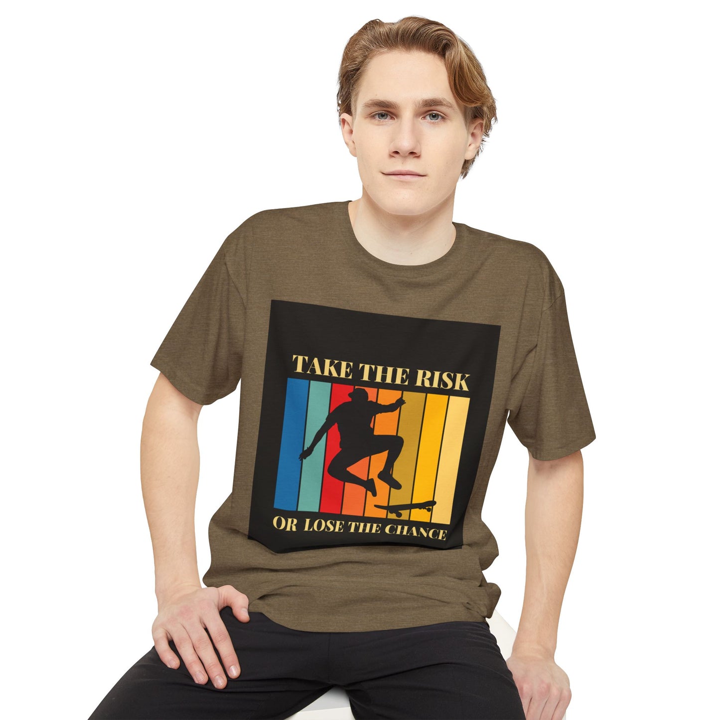 Take the Risk Urban Tee - Inspirational Skate T-Shirt, Street Style Shirt, Unisex Graphic Tee, Gift for Skaters, Casual Everyday Wear