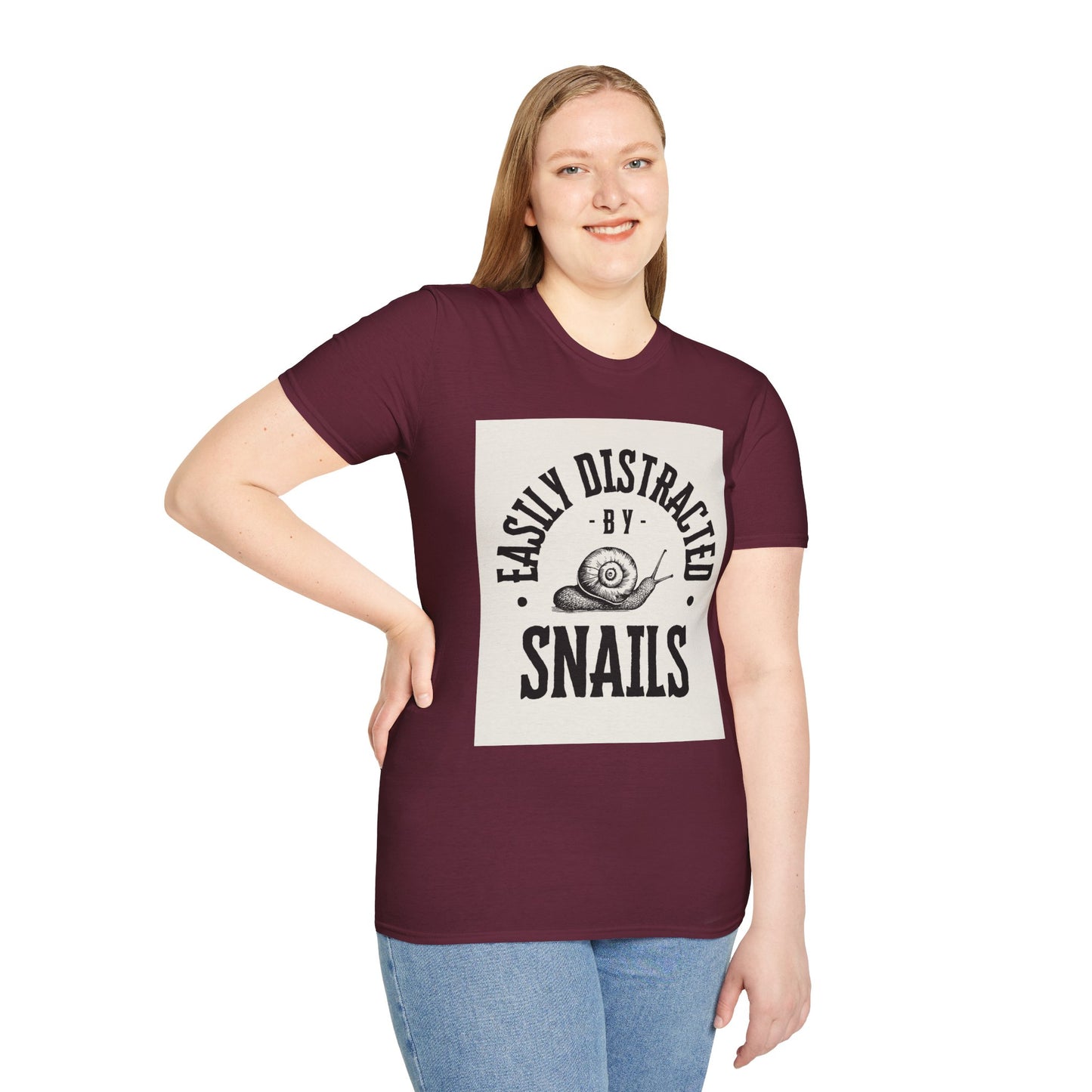 Easily Distracted by Snails Vintage T-Shirt, Funny Snail Tee, Gift for Nature Lovers, Humorous Graphic Shirt, Cute Casual Wear