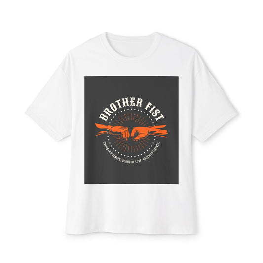 Brother Fist Unisex Oversized Boxy Tee, Casual Graphic Shirt, Streetwear Tee, Gift for Friends, Motivational T-Shirt