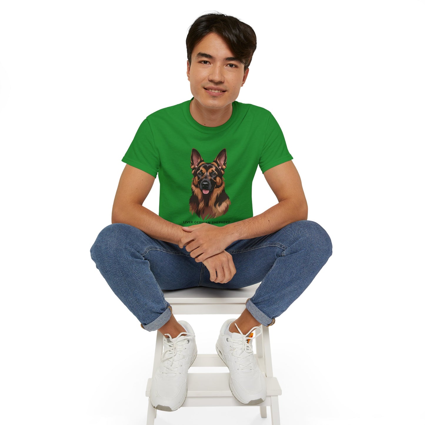 Liver German Shepherd Tee, Dog Lover Shirt, Pet Owner Gift, Animal Print T-Shirt, Unisex Graphic Tee, Birthday Present for Dog Lovers