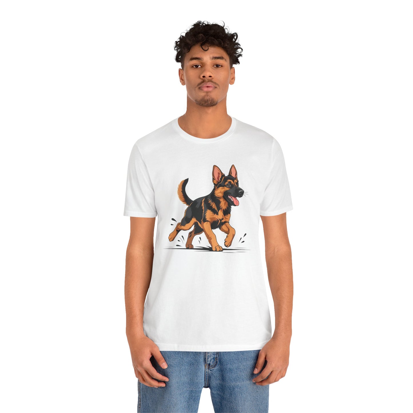 Playful German Shepherd Puppy Tee, Cute Dog Lover Gift, Pet Owner Shirt, Fun Animal Apparel, Unisex T-Shirt for Dog Enthusiasts