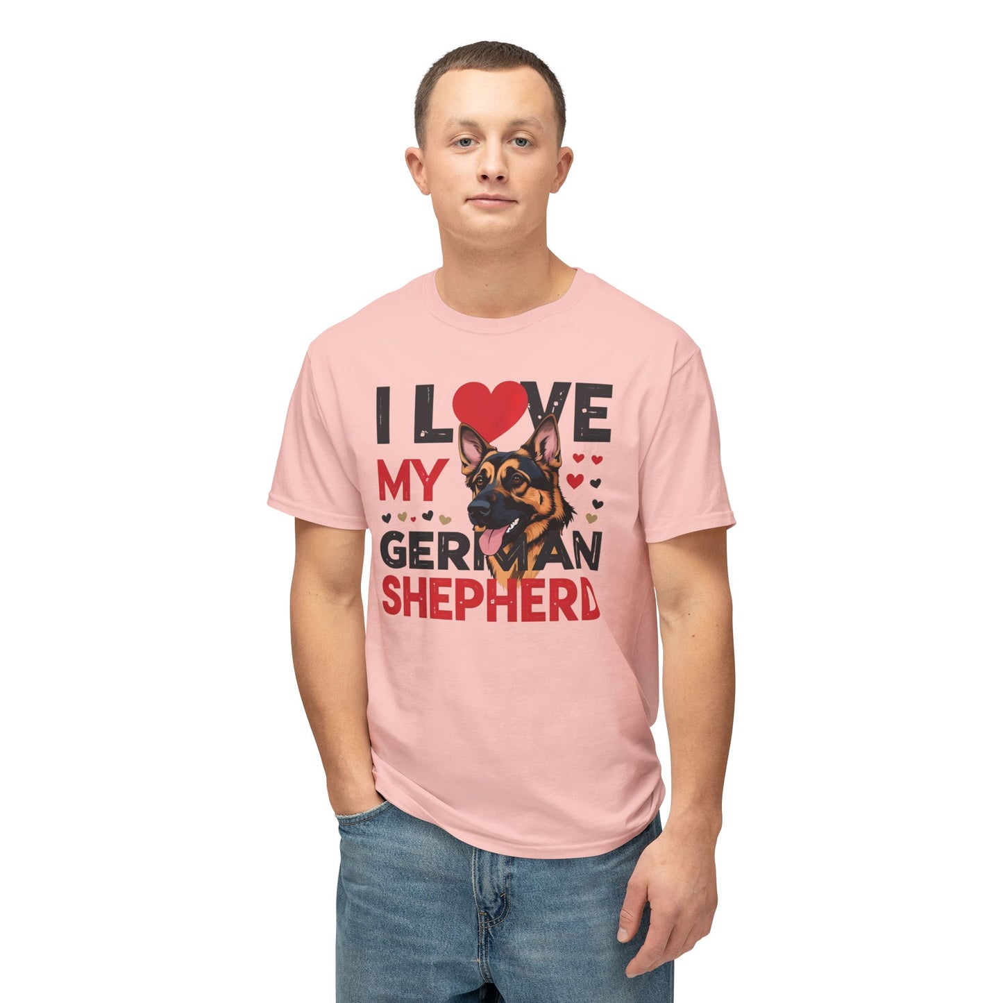 I Love My German Shepherd T-Shirt, Cute Dog Lover Gift, Pet Parent Apparel, Dog Adoption Celebration, Canine Lover's Tee