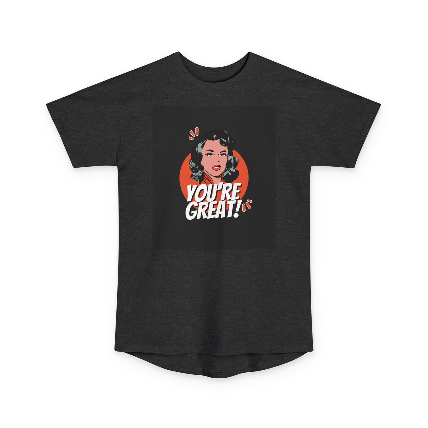 Unisex Long Body Urban Tee - "You're Great!" Graphic Tee, Casual Streetwear, Positive Affirmation Shirt, Gift for Friends, Everyday Style