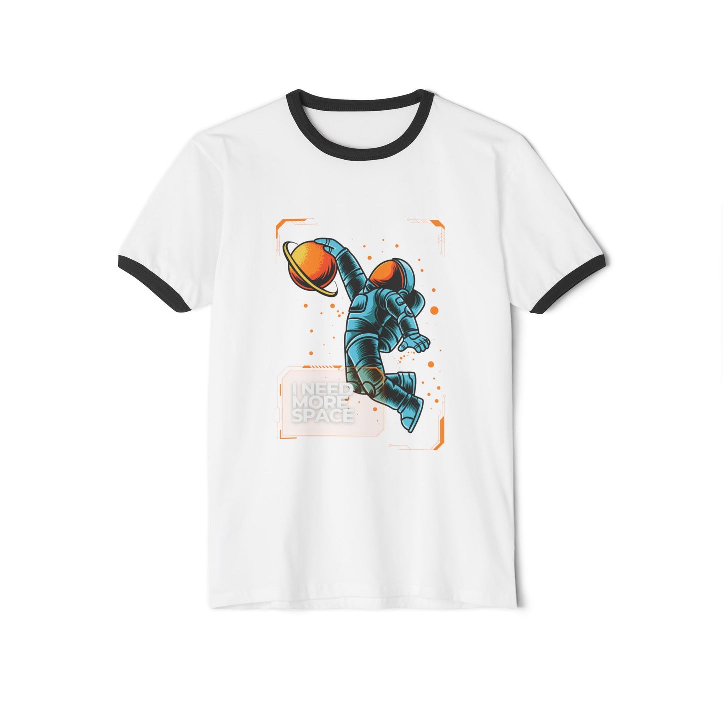 Retro Space Ringer T-Shirt - "I Need More Space", Unisex Graphic Tee, Vintage Style Shirt for Space Lovers, Cool Gift for Him/Her, Fun Everyday Wear