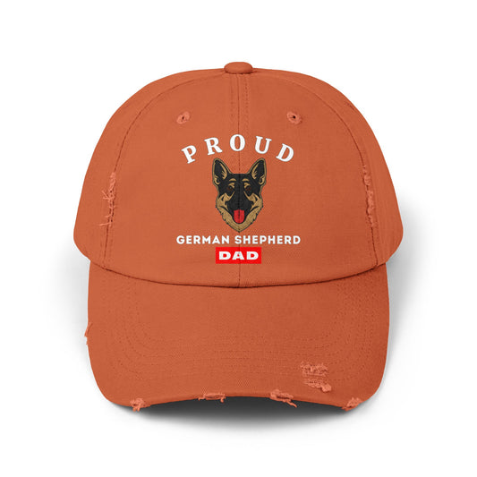 Proud German Shepherd Dad Distressed Cap - Unisex Pet Lover Hat
