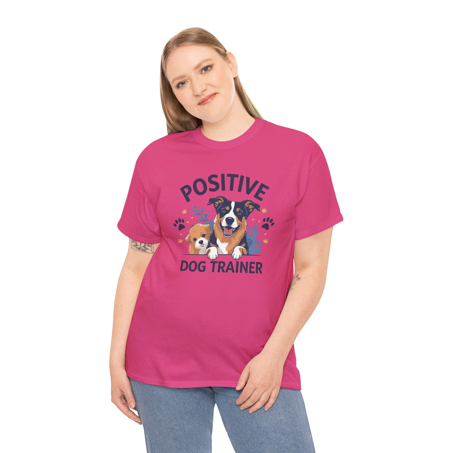 Positive Dog Trainer Tee, Dog Lover Gift, Unisex Cotton T-Shirt, Pet Training Apparel, Animal Care, Casual Dog Shirt