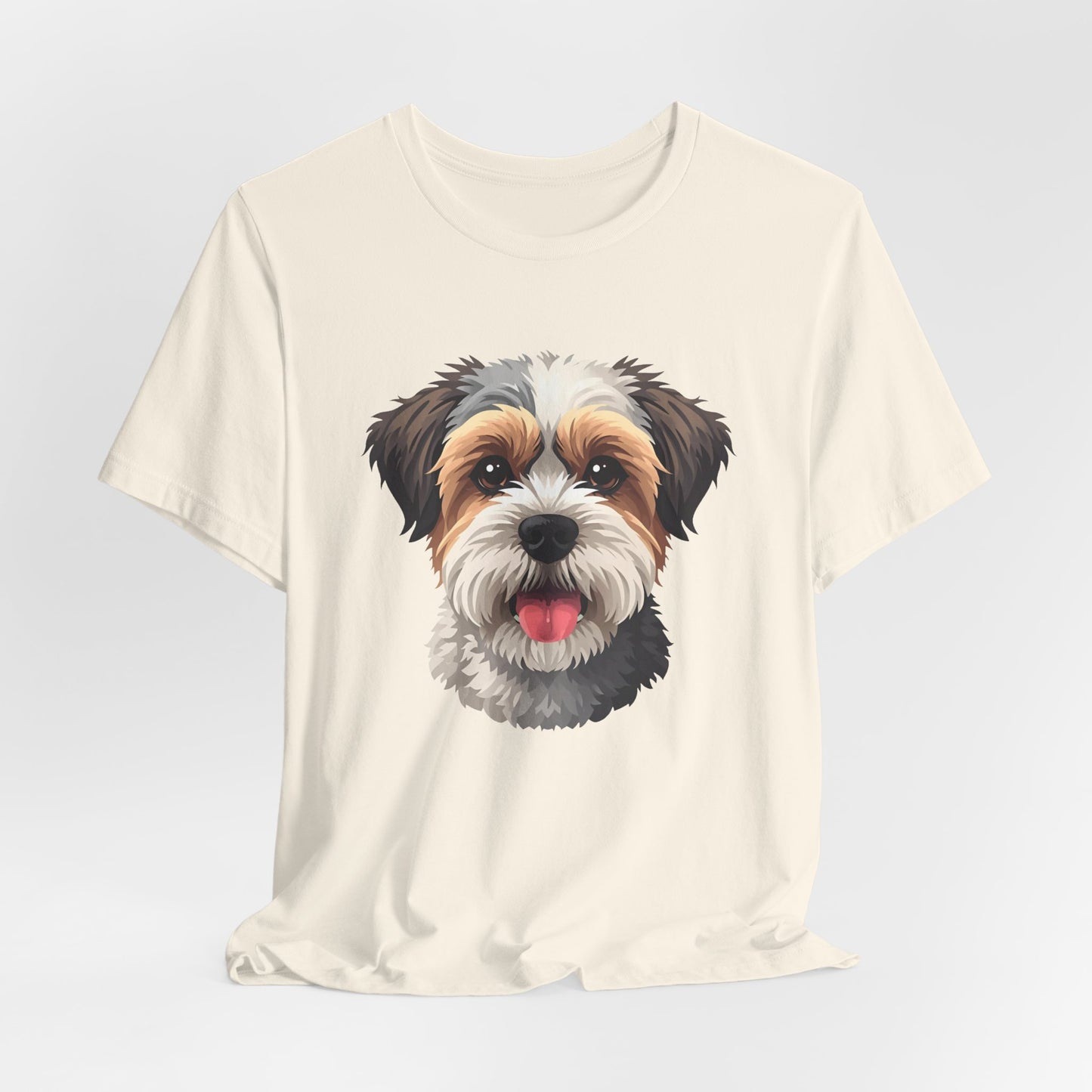 Unisex Dog Lover T-Shirt Featuring a 3D Design of Cute Fluffy Bichon Frise Mix | Gift for Dog Owners