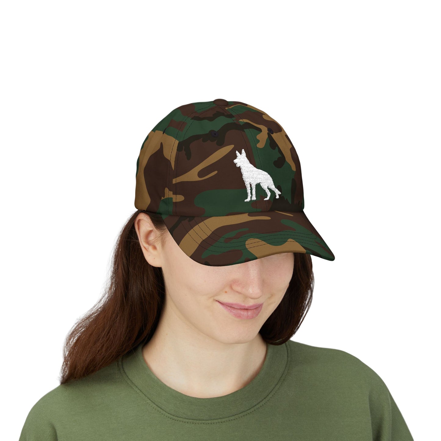 Classic German Shepherd Embroidered Dad Cap, Dog Silhouette, Casual Unisex Hat, Perfect Gift for Dog Lovers