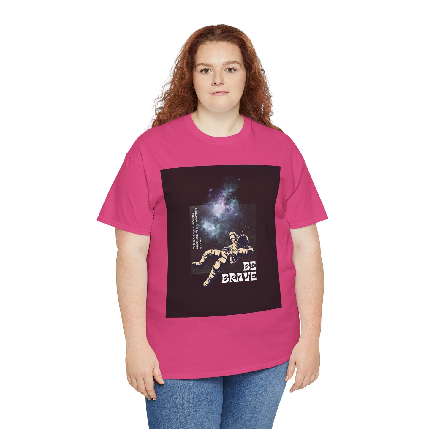 Be Brave Tee, Inspirational T-Shirt, Unisex Cotton Top, Space Graphic Shirt, Motivational Gift, Everyday Wear