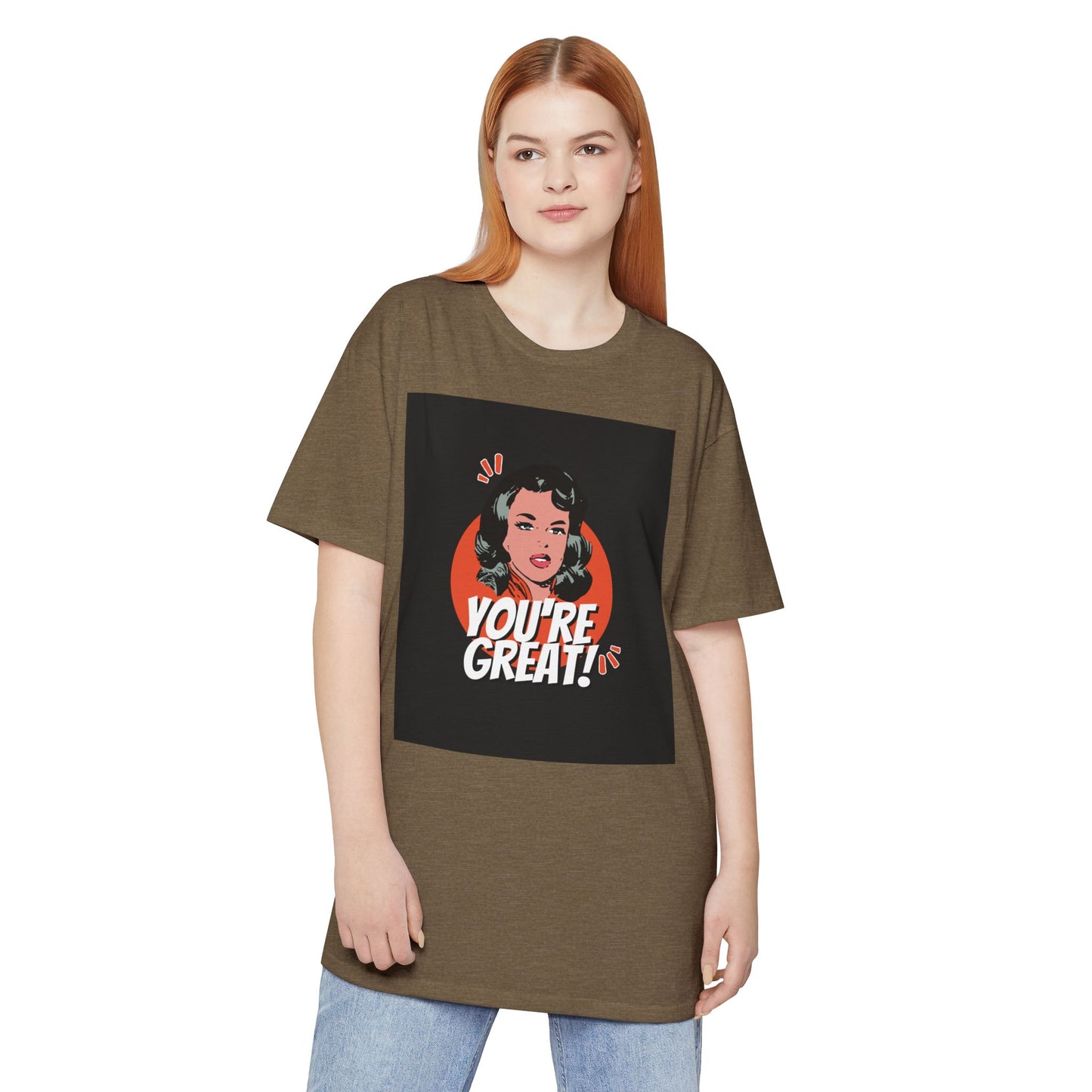 Unisex Long Body Urban Tee - "You're Great!" Graphic Tee, Casual Streetwear, Positive Affirmation Shirt, Gift for Friends, Everyday Style