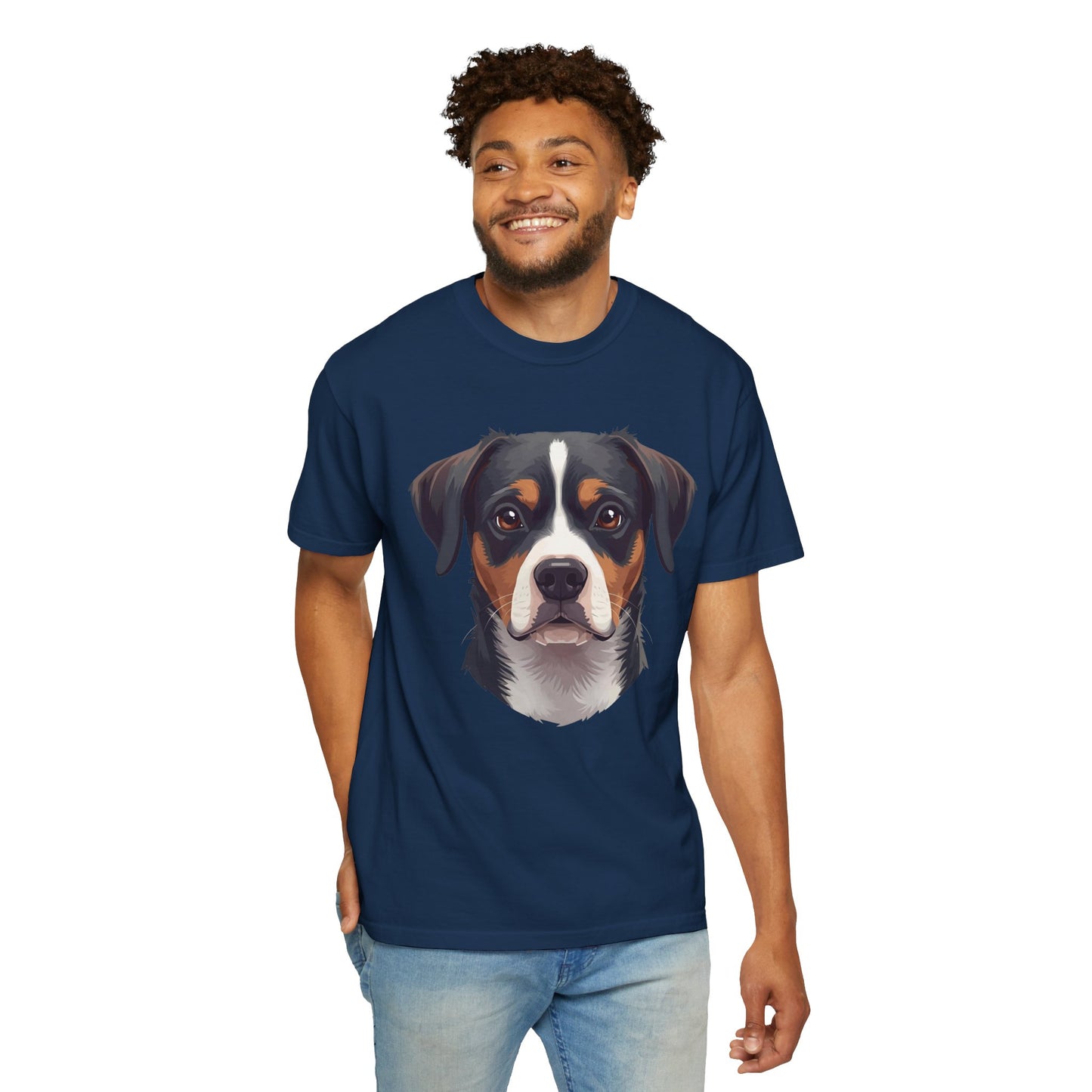 Unisex Tricolor Dog's 3D Design T-Shirt, Gift for Dog Owners, Animal Lover Apparel