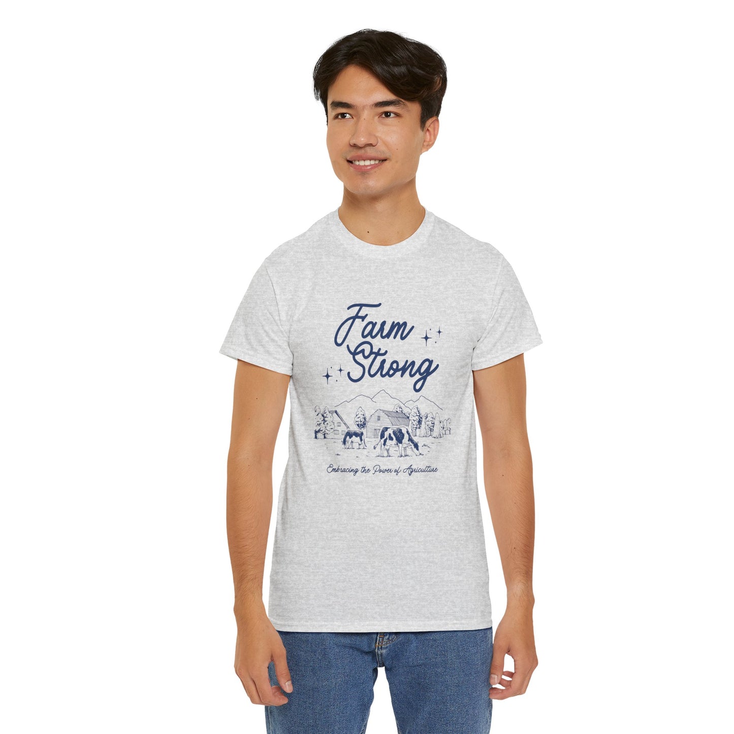 Farm Strong Unisex Cotton Tee - Embracing the Power of Agriculture, Motivational Shirt, Inspirational Tee