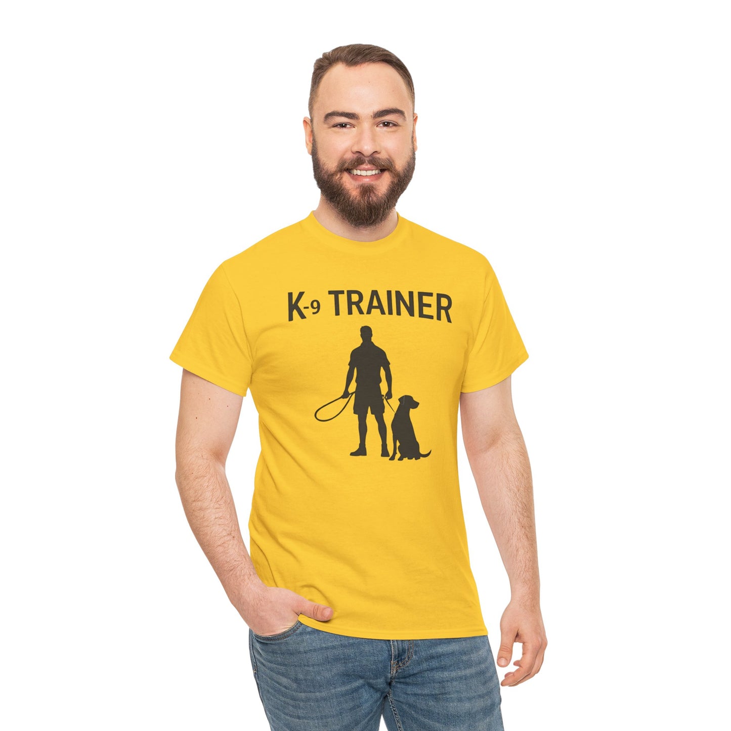 K-9 Trainer Heavy Cotton T-Shirt, Dog Owner Gift, Police Dog Shirt, Animal Enthusiast Apparel, Casual Style Tee