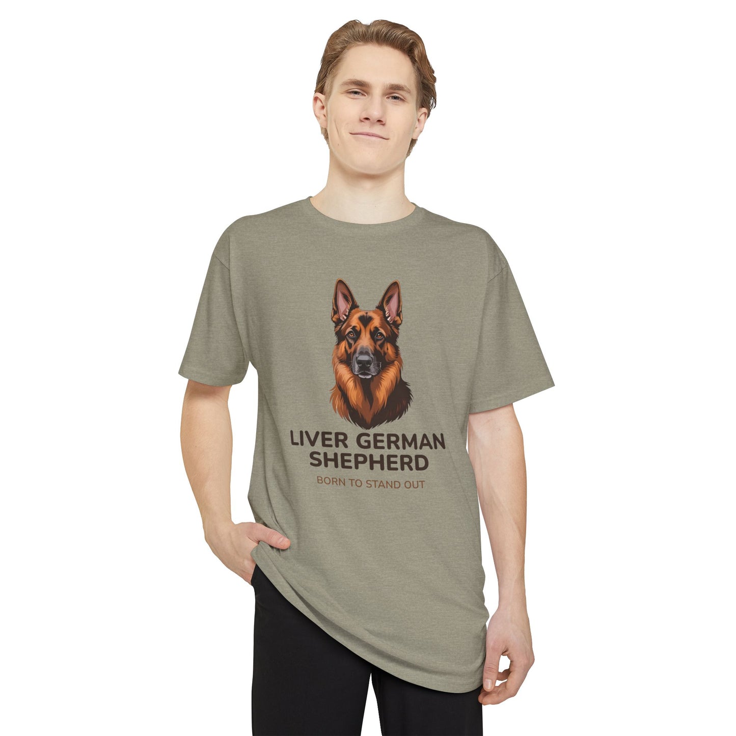 Liver German Shepherd Urban Tee - Born to Stand Out, Animal Lover Tee, Pet Owner Gift, Unique Dog T-Shirt, Casual Everyday Wear, Gift for Dog Lovers
