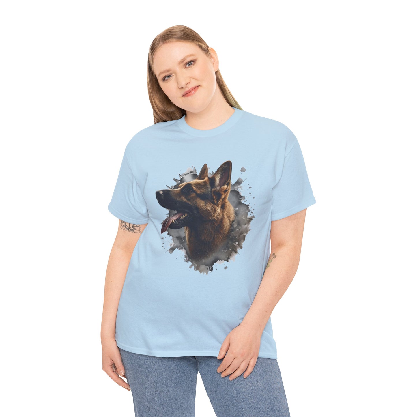 German Shepherd Lover Tee With 3D Design, Unisex Cotton Shirt, Dog T-Shirt, Pet Lovers Gift, Animal Enthusiast Apparel