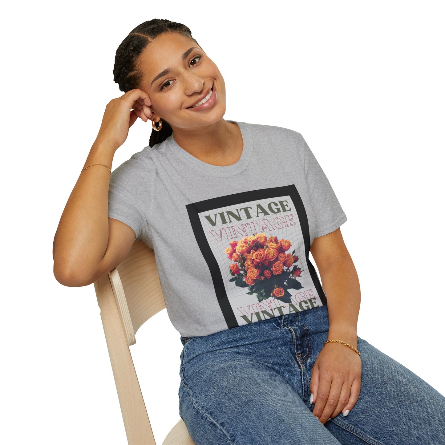 Vintage Floral Graphic Unisex T-Shirt, Retro Tee, Casual Wear, Gift for Her, Vintage Aesthetic, Flower Print Shirt