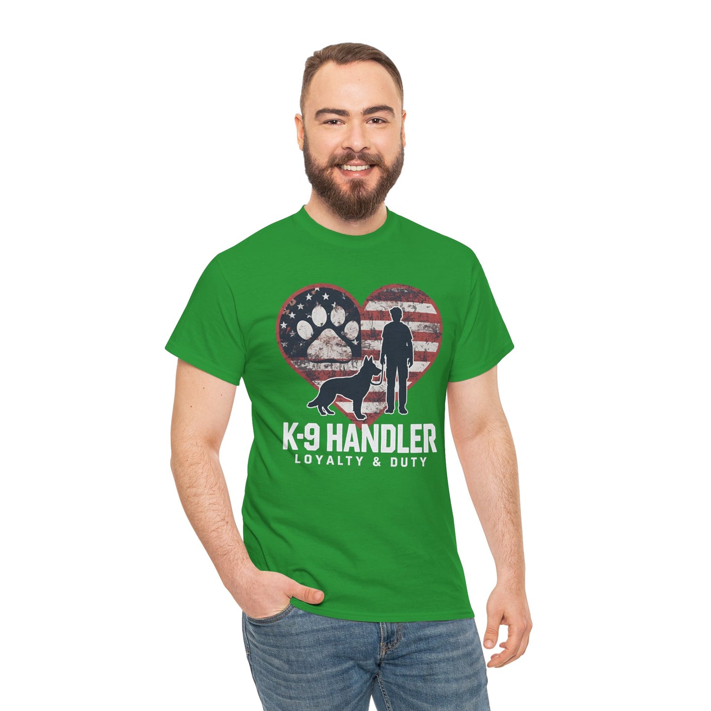 K-9 Handler Heart Tee | Loyalty & Duty T-Shirt | Dog Lover Gift, Police Support Shirt