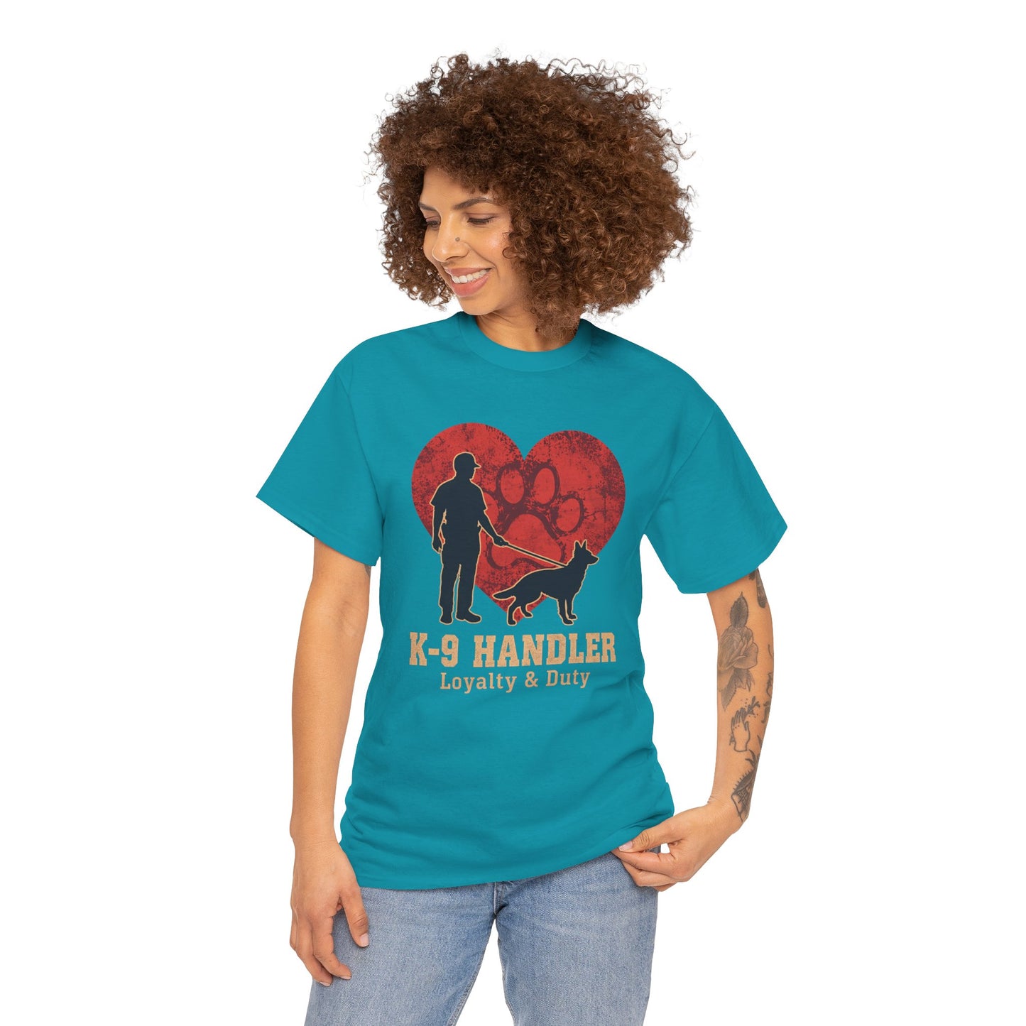 K-9 Handler Heart Tee - Loyalty & Duty, Dog Lover Gift, Pet Owner Apparel