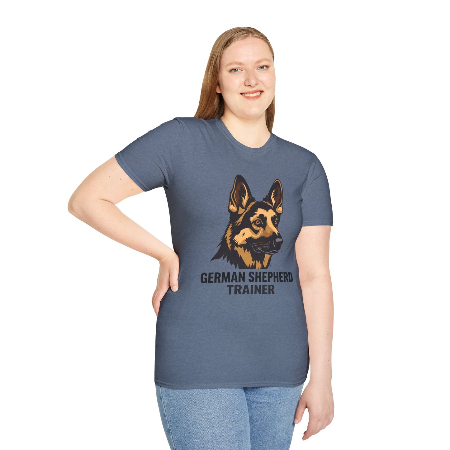 German Shepherd Trainer Unisex Softstyle T-Shirt, Dog Lover Gift, Pet Trainer Apparel