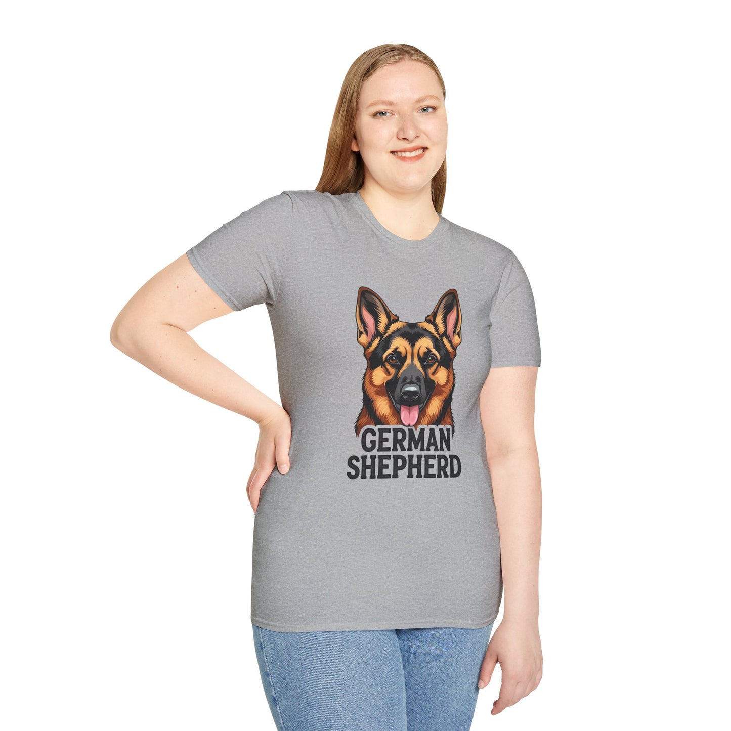 German Shepherd Unisex T-Shirt, Dog Lover Gift, Pet Parent Apparel, Cute Animal Shirt, Birthday Gift Idea, Casual Wear