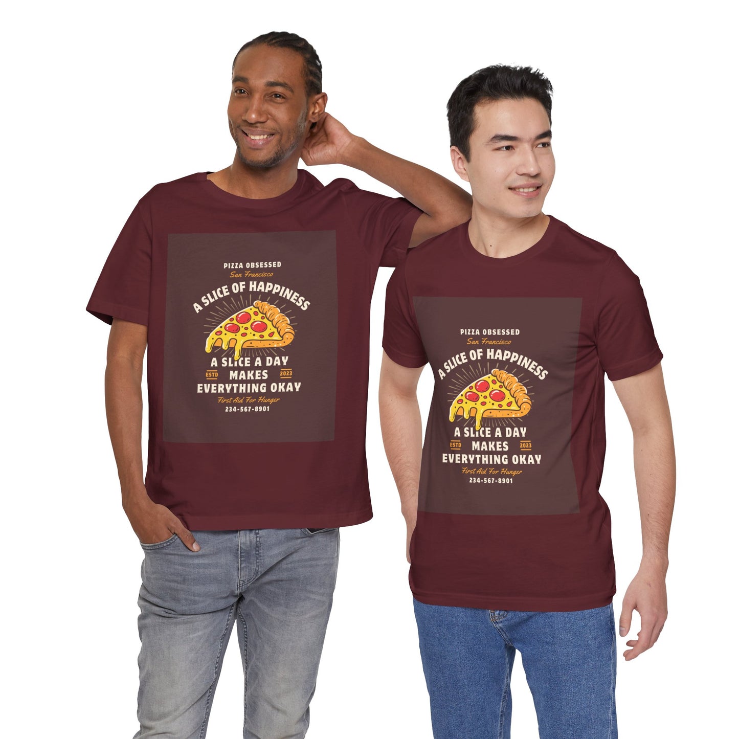 Pizza Lover's Happiness Tee, Fun Unisex T-Shirt, Casual Wear, Gift for Foodies, Pizza Party Attire, Comfortable Daily Shirt