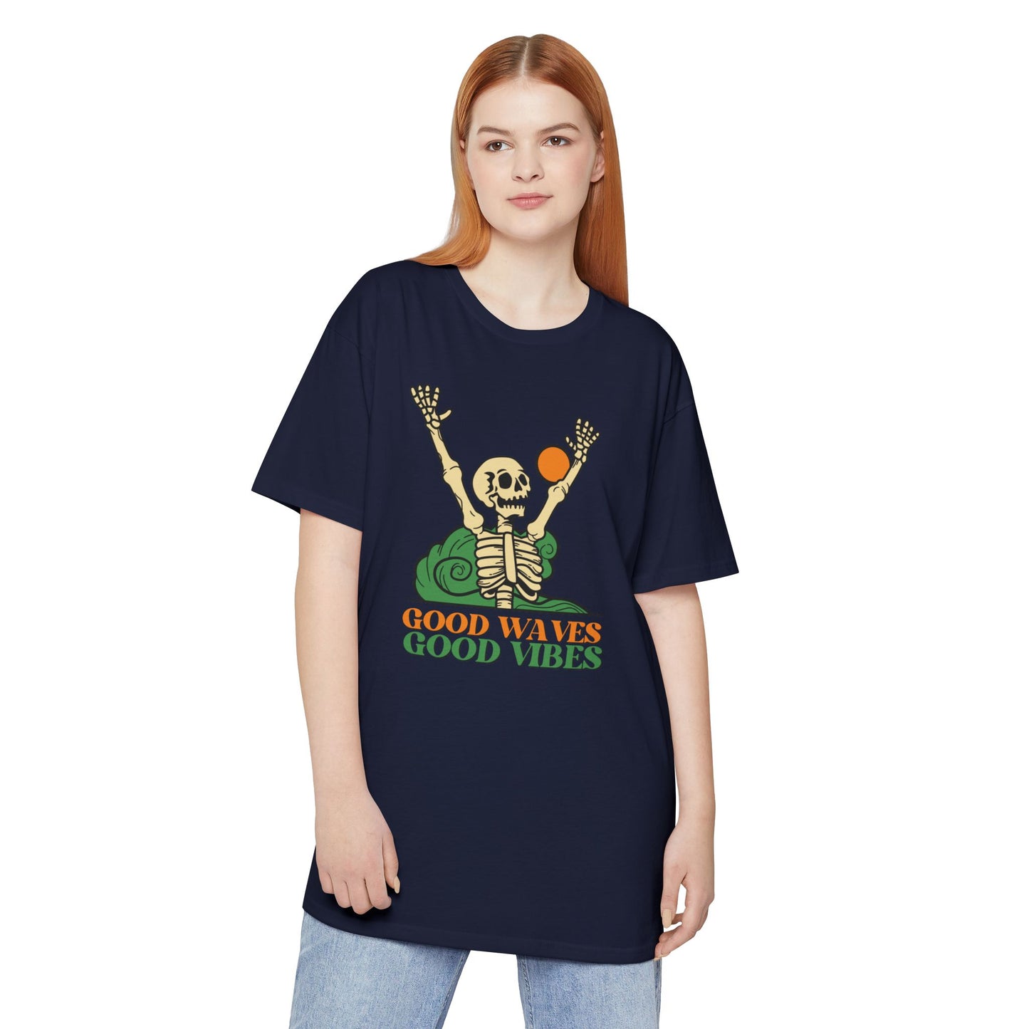 Good Waves Good Vibes Unisex Tee | Casual Summer Shirt, Urban Streetwear, Gift for Beach Lovers, Music Festivals, Adventure Spirit