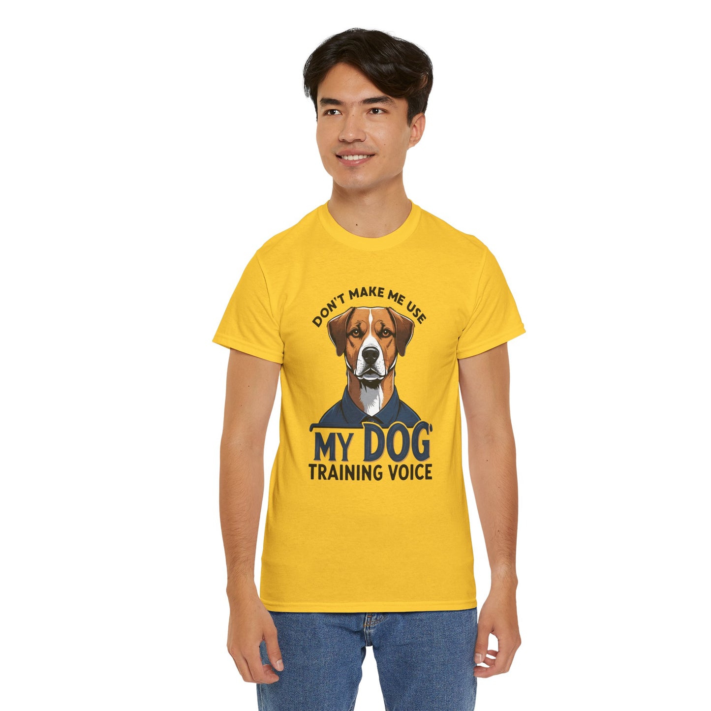 Dog Training T-Shirt - Don't Make Me Use My Dog Training Voice | Perfect Gift for Dog Owners, Casual Wear, Funny Dog Humor Shirt, Pet Training Apparel