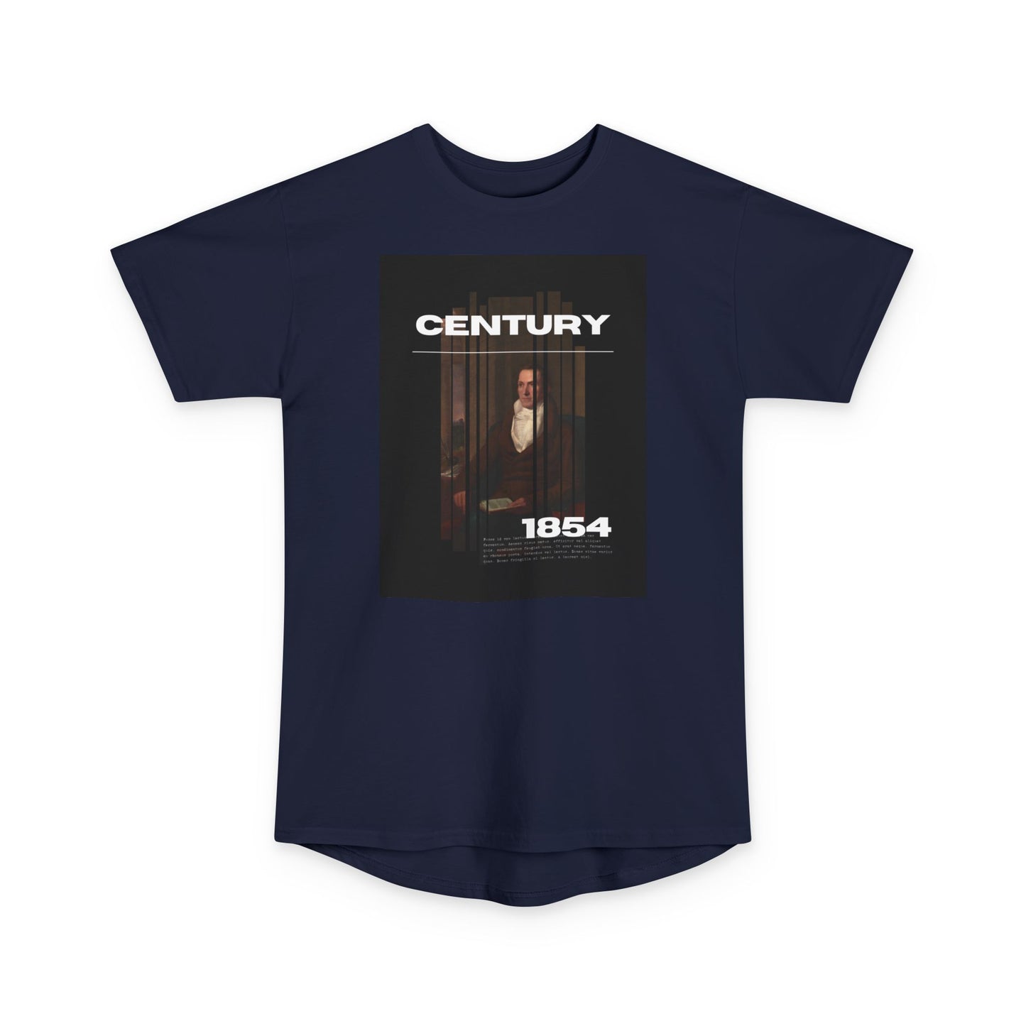 Urban Graphic Tee - Century 1854, Unisex Long Body Tee, Casual Streetwear, Perfect Gift for Art Lovers, Hipster Fashion