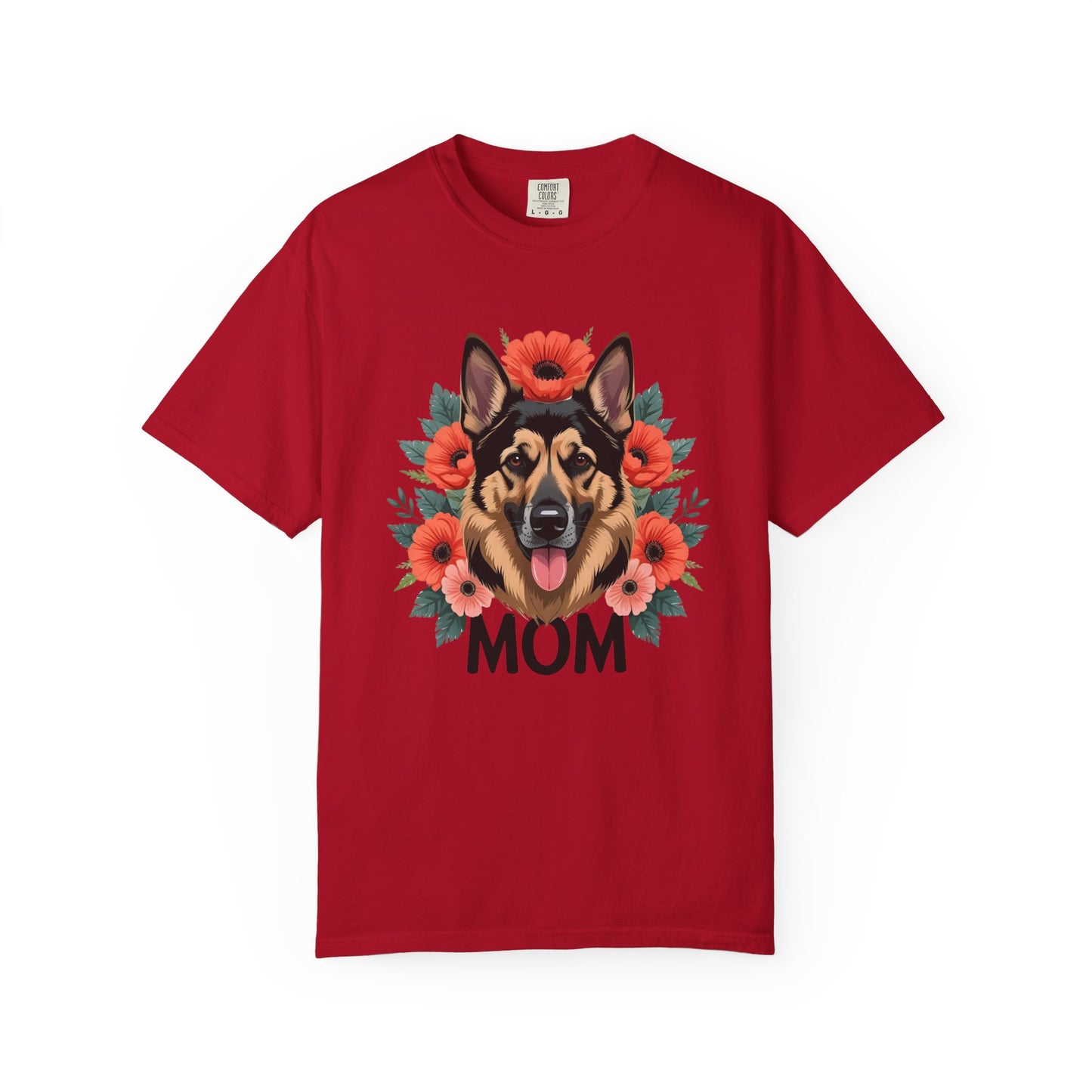 Floral German Shepherd Dog Mom T-Shirt, Perfect Gift for Dog Lovers, Mother’s Day, Birthday, Casual Wear, Comfortable Everyday Tee