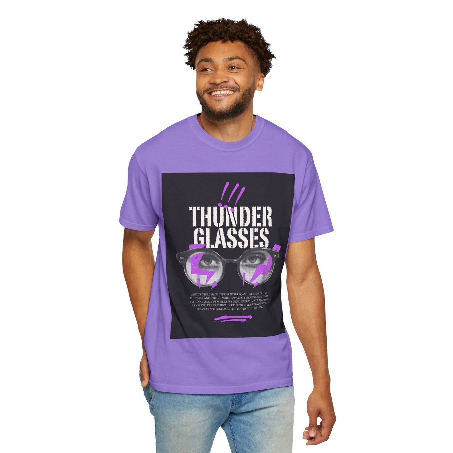 Thunder Glasses Unisex T-Shirt | Retro Graphic Tee for Music Lovers, Gift for Birthdays, Festivals, Unisex Style, Casual Wear