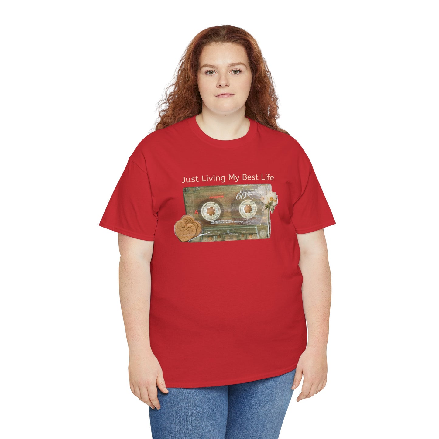 Just Living My Best Life Tee, Vintage Cassette T-Shirt, Casual Wear, Gift for Friends, Music Lover's Apparel