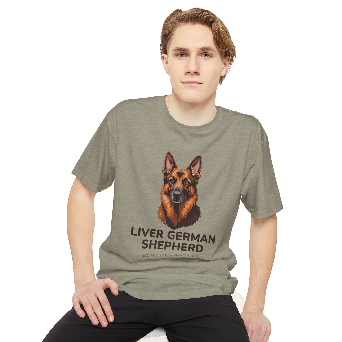 Liver German Shepherd Urban Tee - Born to Stand Out, Animal Lover Tee, Pet Owner Gift, Unique Dog T-Shirt, Casual Everyday Wear, Gift for Dog Lovers