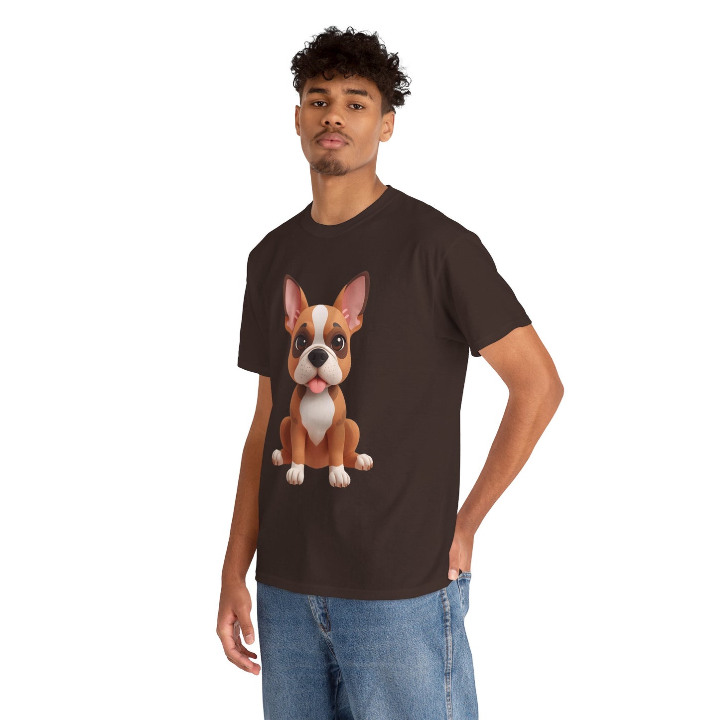 Cute 3D French Bulldog T-Shirt Unisex Heavy Cotton Tee, Dog Lover Gift