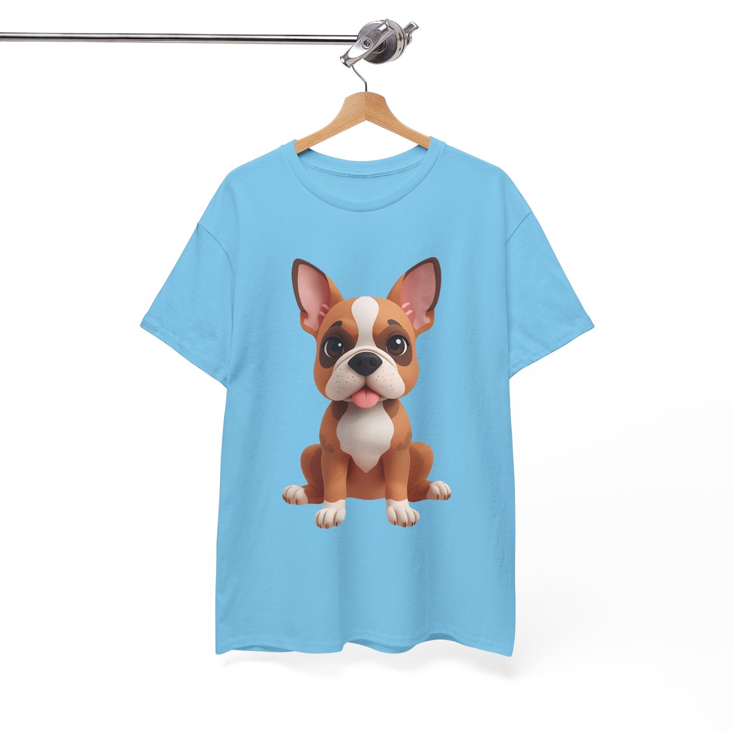 Cute 3D French Bulldog T-Shirt Unisex Heavy Cotton Tee, Dog Lover Gift