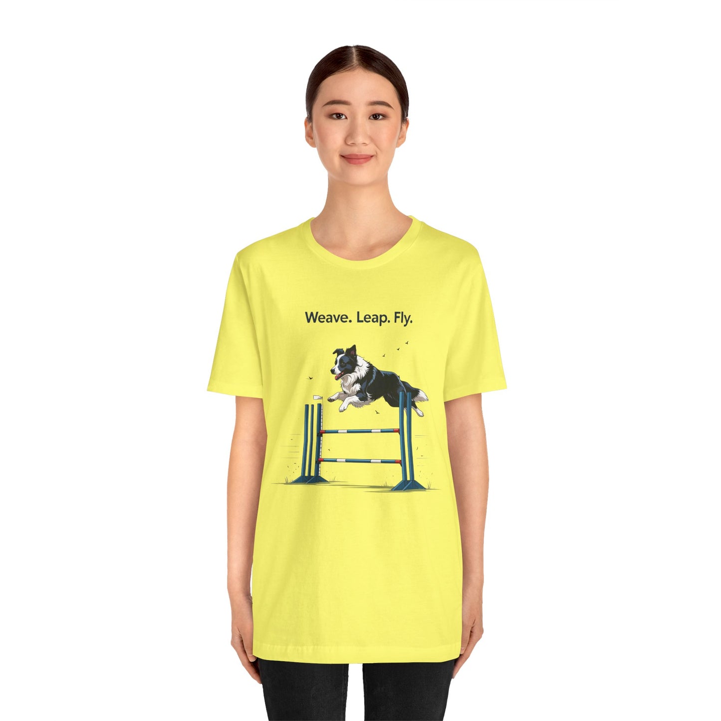 Dog Agility Spirit T-Shirt, Weave Leap Fly Tee, Gifts for Dog Lovers, Pet Enthusiasts, Animal Lovers T-Shirt, Casual Wear, Dog Show Gear