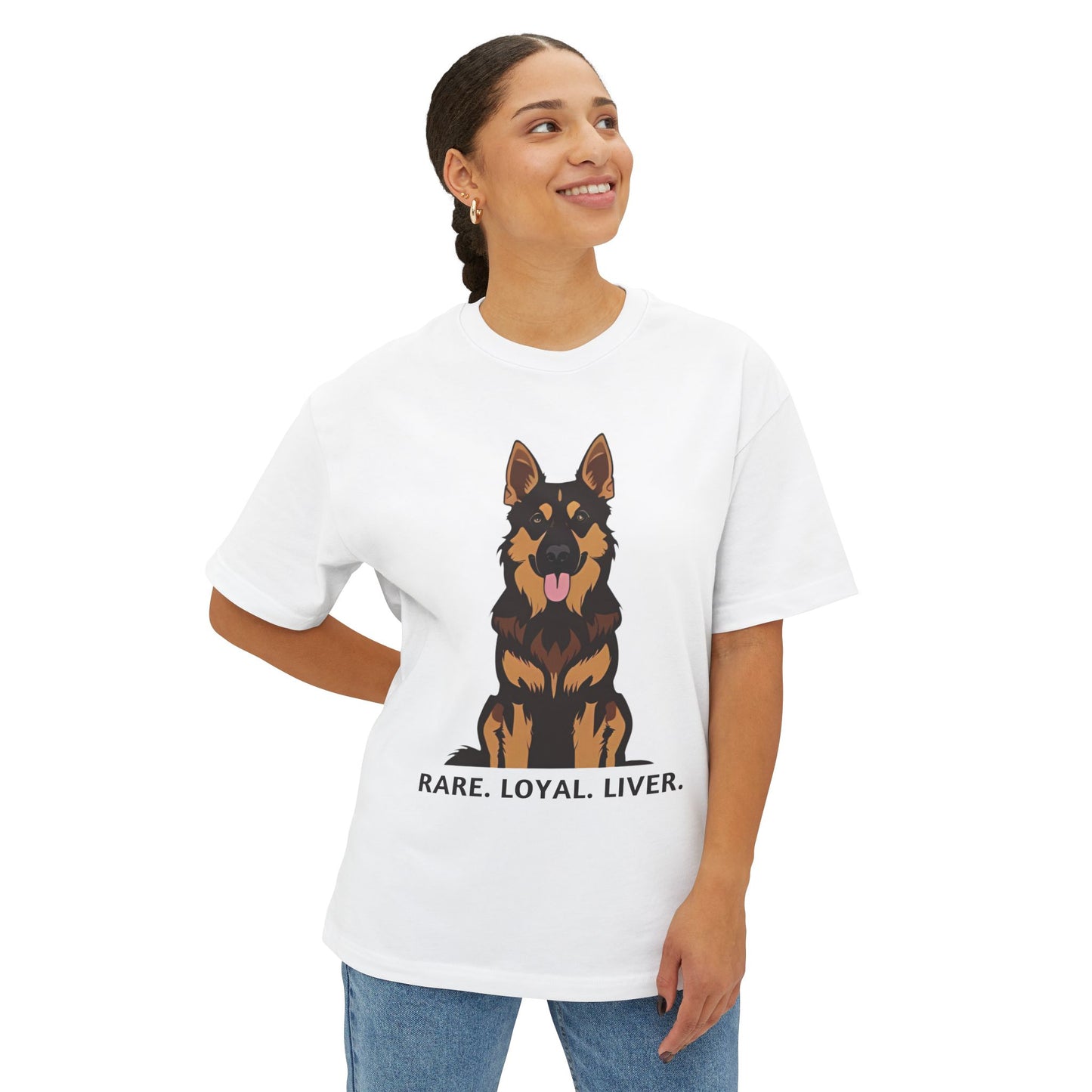 Liver German Shepherd Lover's Boxy Tee - Rare, Loyal, Liver | Pet Lover Gift, Dog Shirt, Animal Lover Style, Unisex T-Shirt, Casual Wear