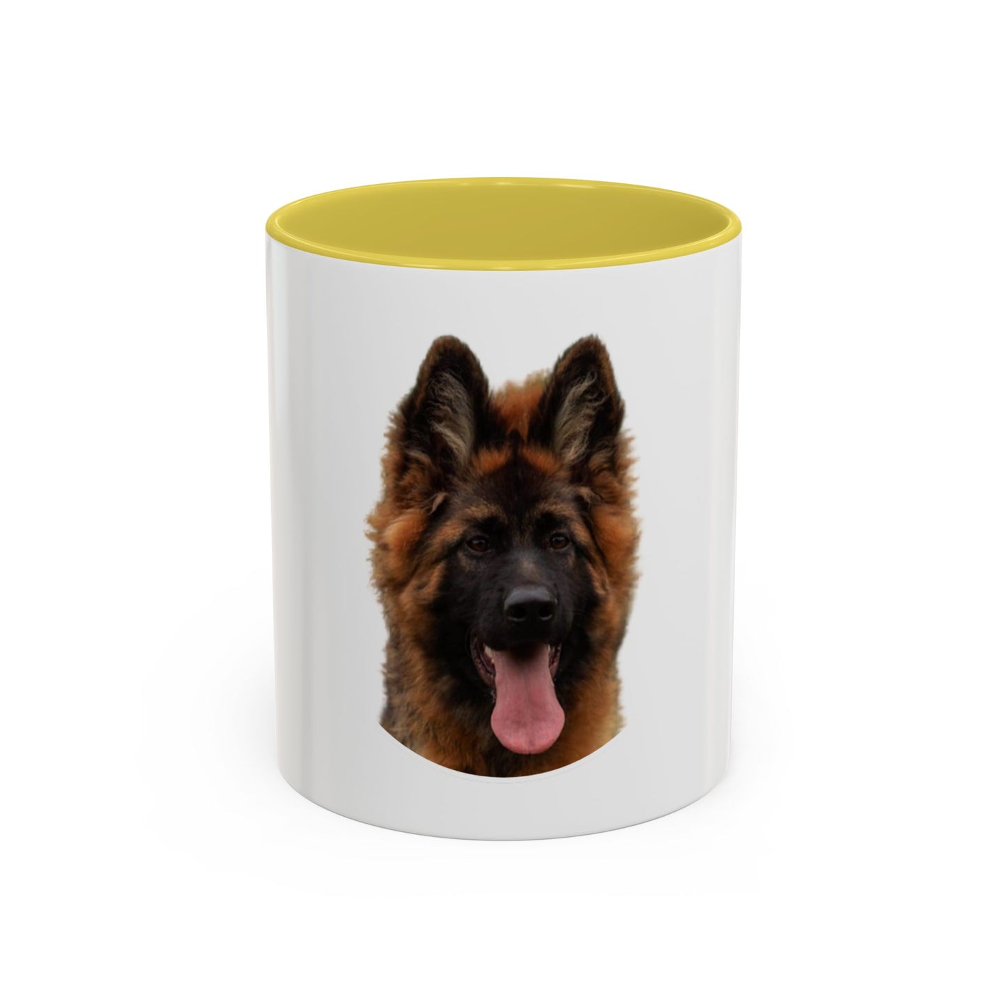 Dog Lover Mug With a Beautiful Long Coat German Shepherd Puppy Leaving Tongue Out