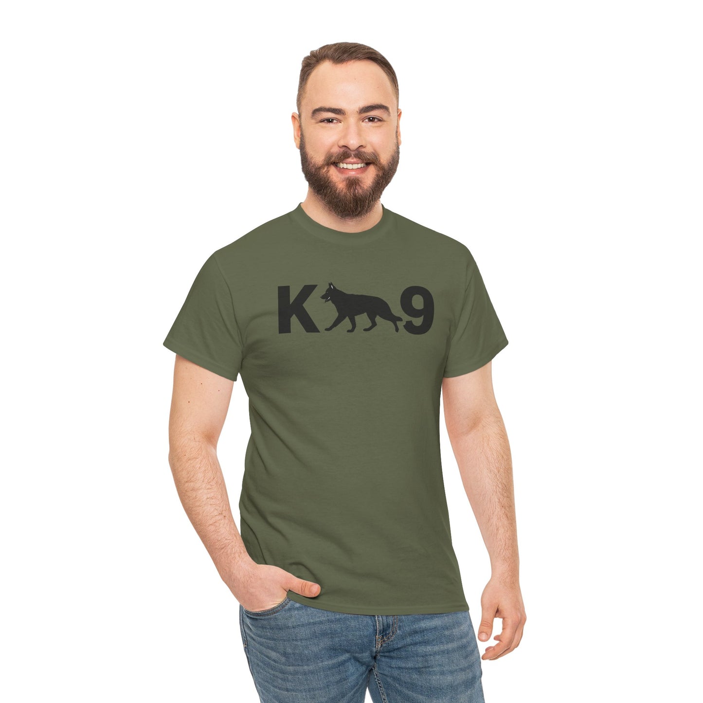 Black German Shepherd K9 Unisex Heavy Cotton Tee - Perfect for Dog Lovers, Pet Owners