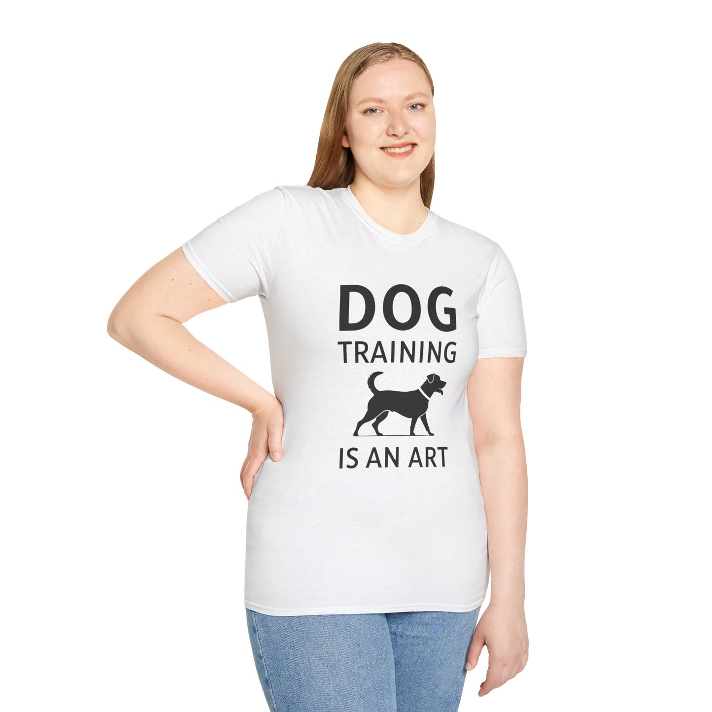 Dog Training is an Art Unisex Softstyle T-Shirt, Dog Lover Gift, Pet Training Apparel, Dog Owner Tee, Casual Wear, Gift for Dog Trainers