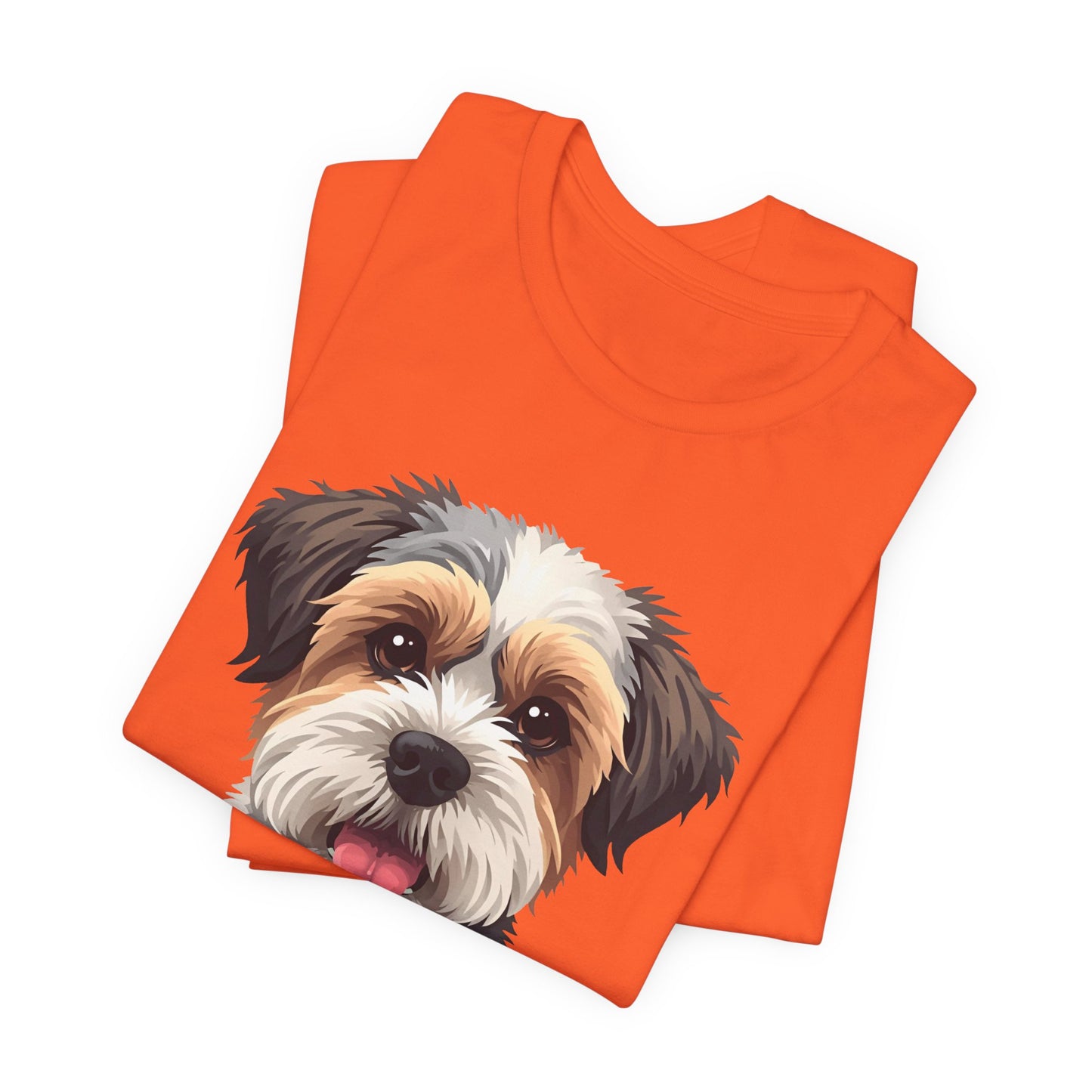 Unisex Dog Lover T-Shirt Featuring a 3D Design of Cute Fluffy Bichon Frise Mix | Gift for Dog Owners