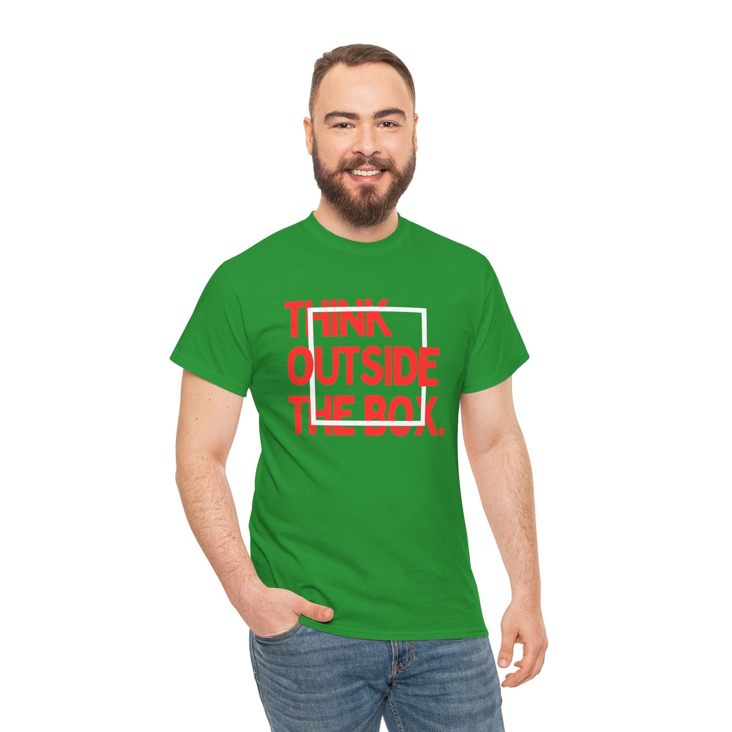 Creative Thinking Unisex Cotton Tee - Thin Out of Box, Inspirational Shirt, Motivational Gifts, Trendy Top for All Occasions, Perfect for Dreamers