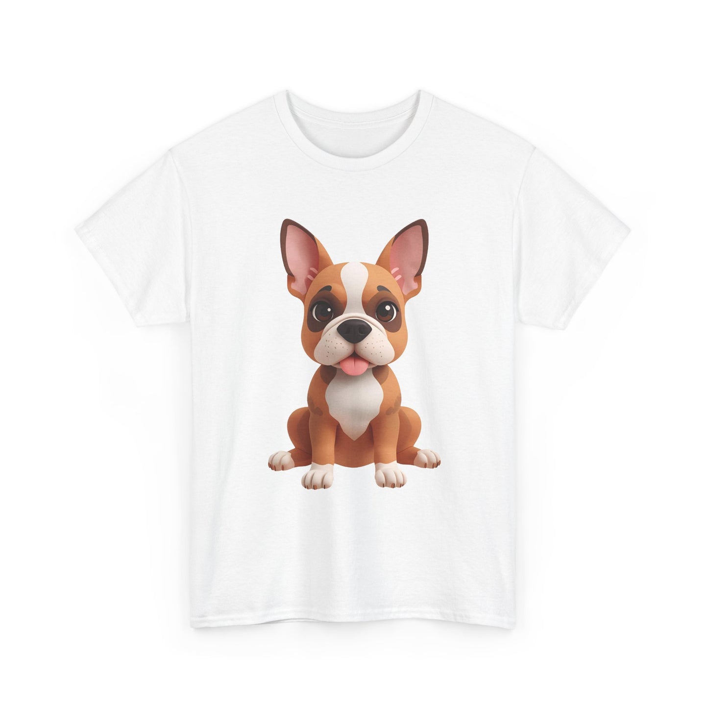 Cute 3D French Bulldog T-Shirt Unisex Heavy Cotton Tee, Dog Lover Gift