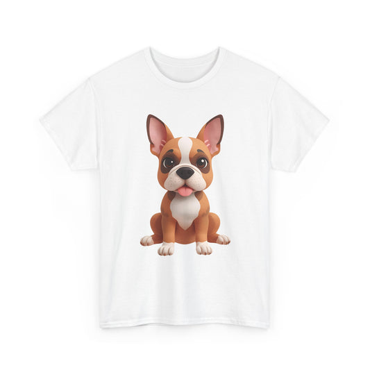 Cute 3D French Bulldog T-Shirt Unisex Heavy Cotton Tee, Dog Lover Gift