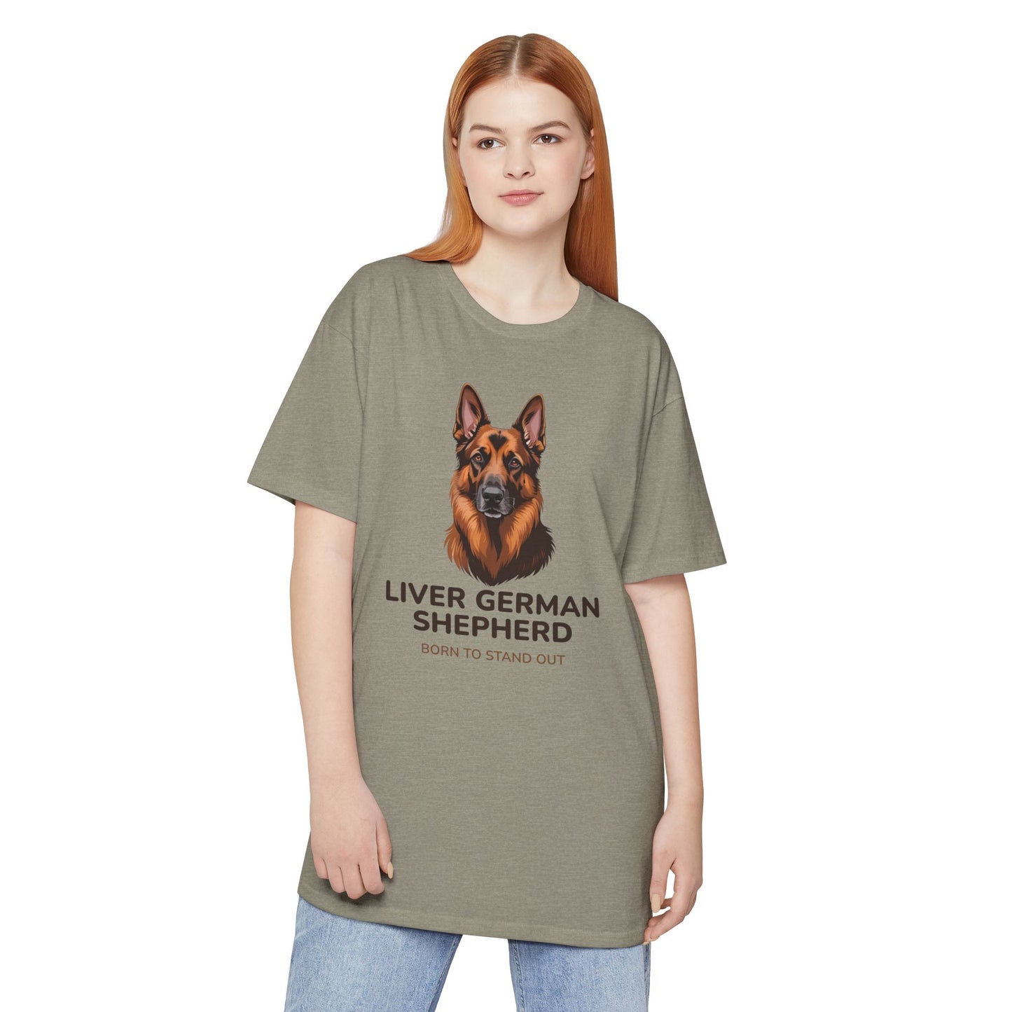Liver German Shepherd Urban Tee - Born to Stand Out, Animal Lover Tee, Pet Owner Gift, Unique Dog T-Shirt, Casual Everyday Wear, Gift for Dog Lovers