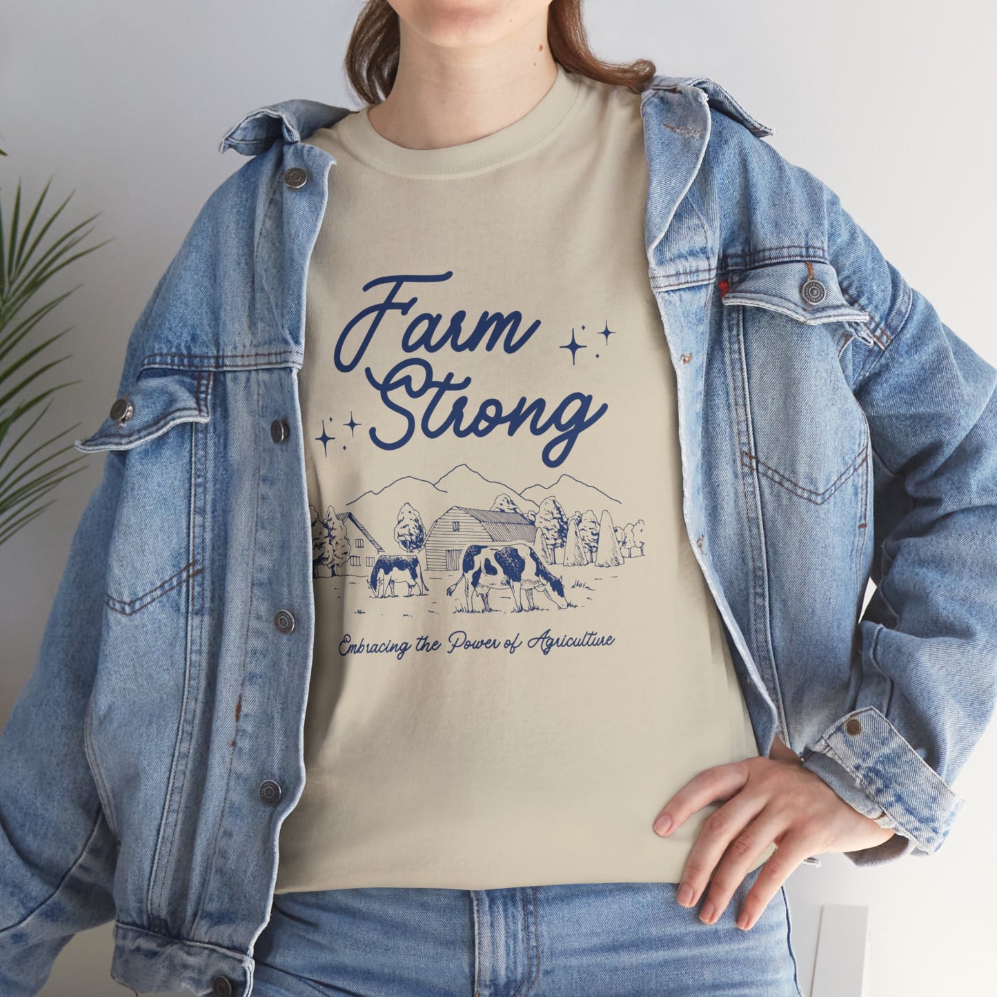 Farm Strong Unisex Cotton Tee - Embracing the Power of Agriculture, Motivational Shirt, Inspirational Tee