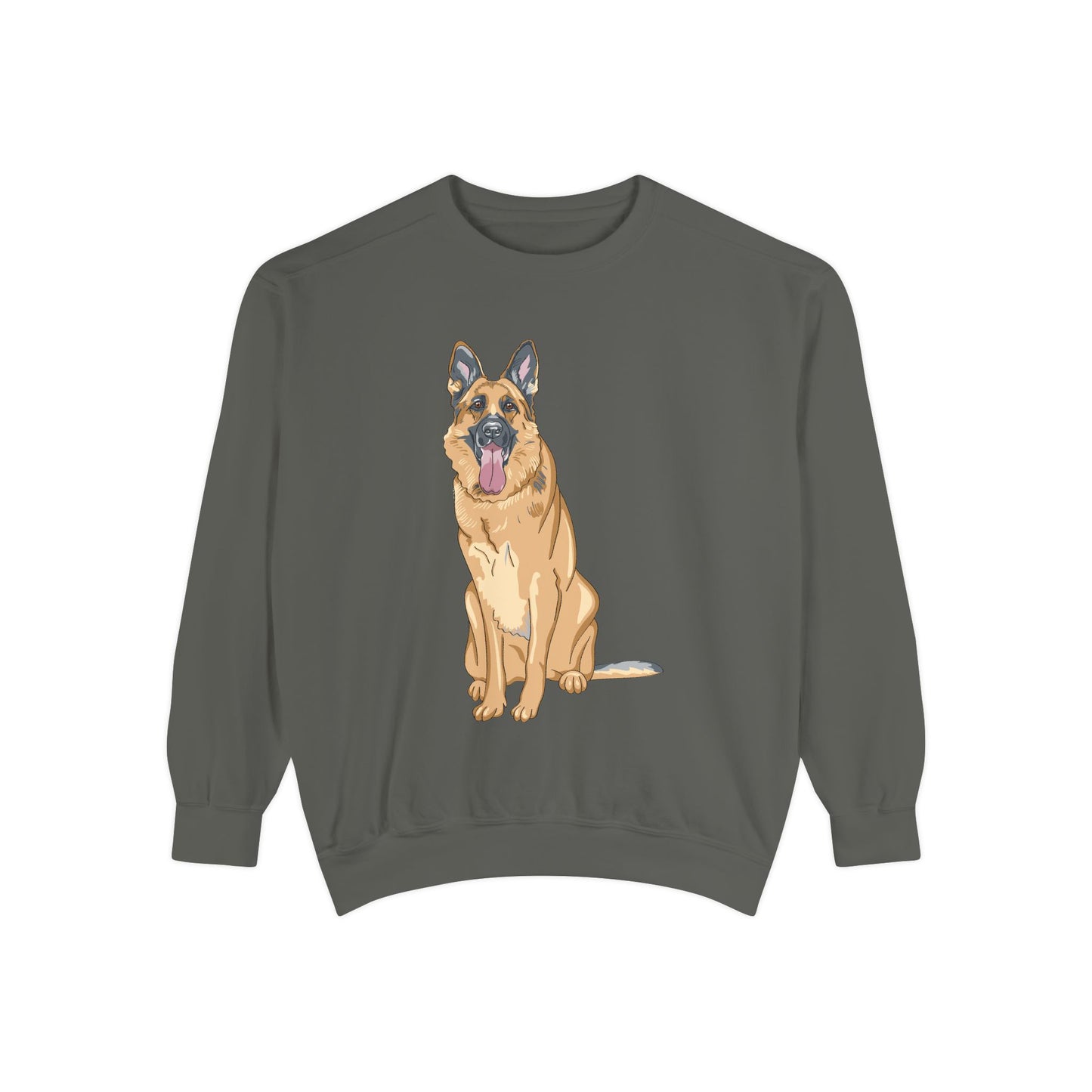 Unisex Dog Lover Sweatshirt With a Graphic of a German Shepherd Sloppily Standing