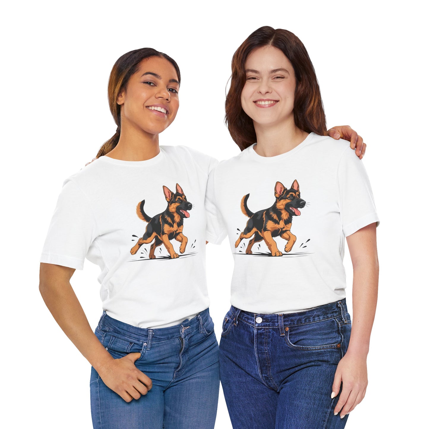 Playful German Shepherd Puppy Tee, Cute Dog Lover Gift, Pet Owner Shirt, Fun Animal Apparel, Unisex T-Shirt for Dog Enthusiasts