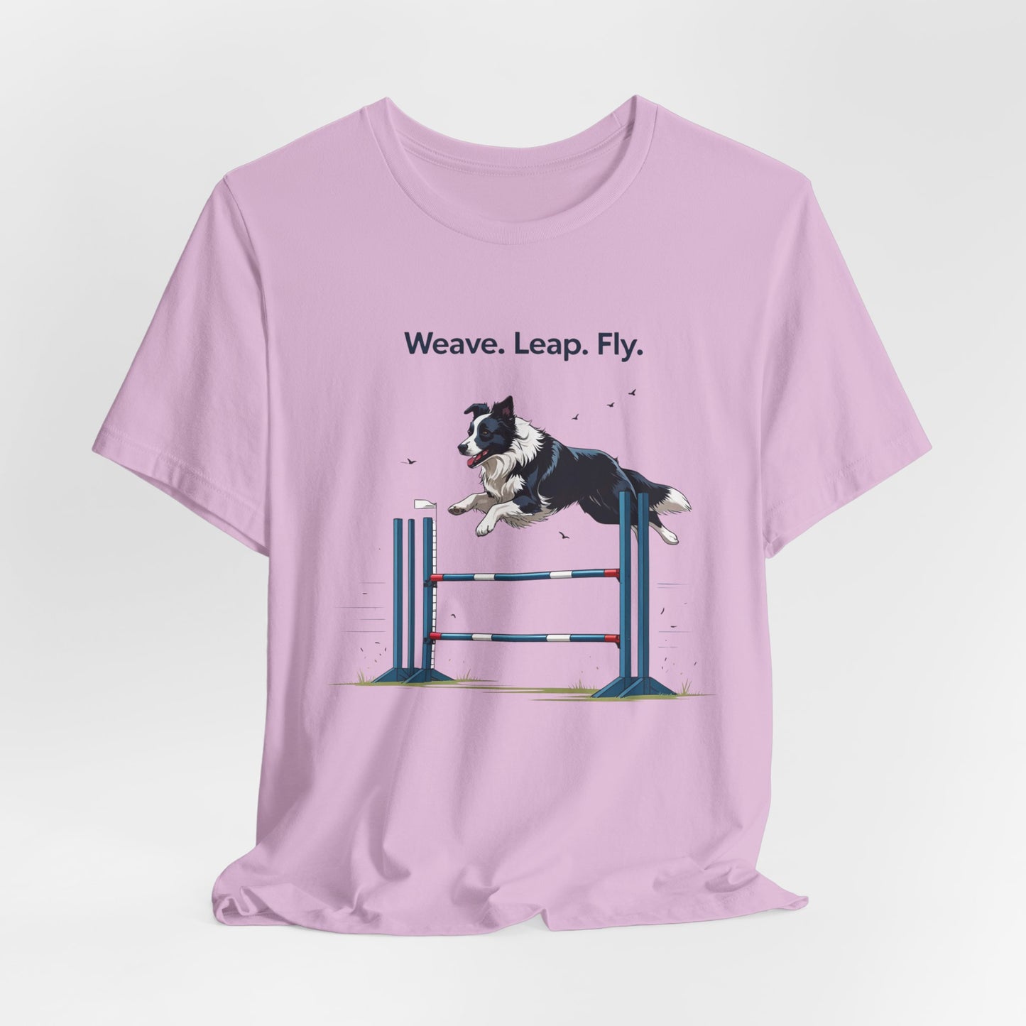 Dog Agility Spirit T-Shirt, Weave Leap Fly Tee, Gifts for Dog Lovers, Pet Enthusiasts, Animal Lovers T-Shirt, Casual Wear, Dog Show Gear