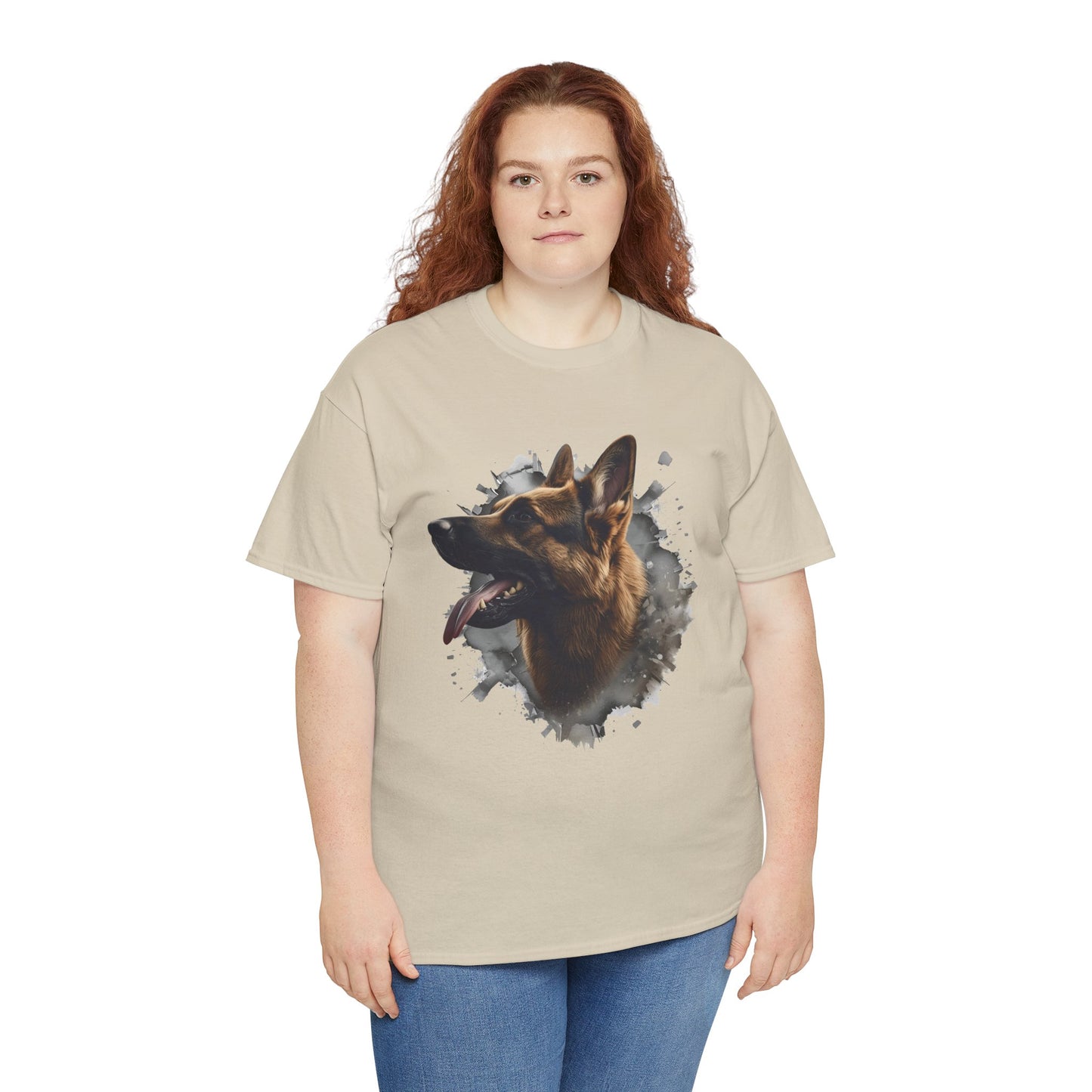 German Shepherd Lover Tee With 3D Design, Unisex Cotton Shirt, Dog T-Shirt, Pet Lovers Gift, Animal Enthusiast Apparel